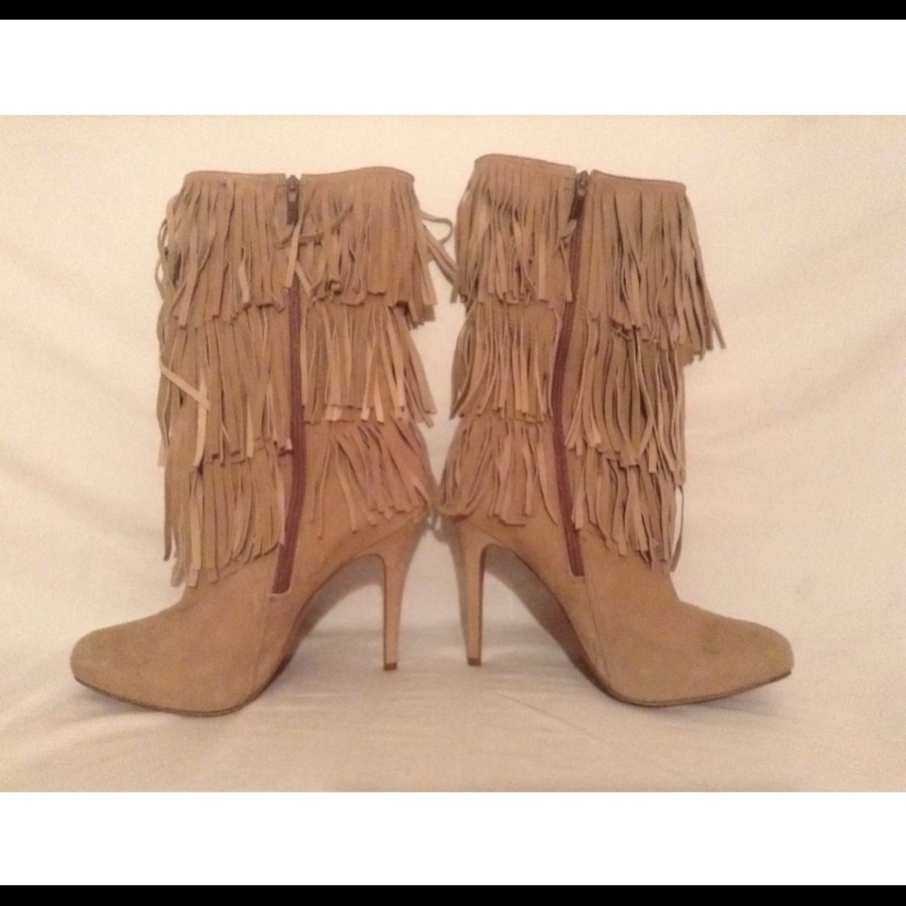 Sergio Zelcer New Fringed Boots MidCalf Suede 9BM